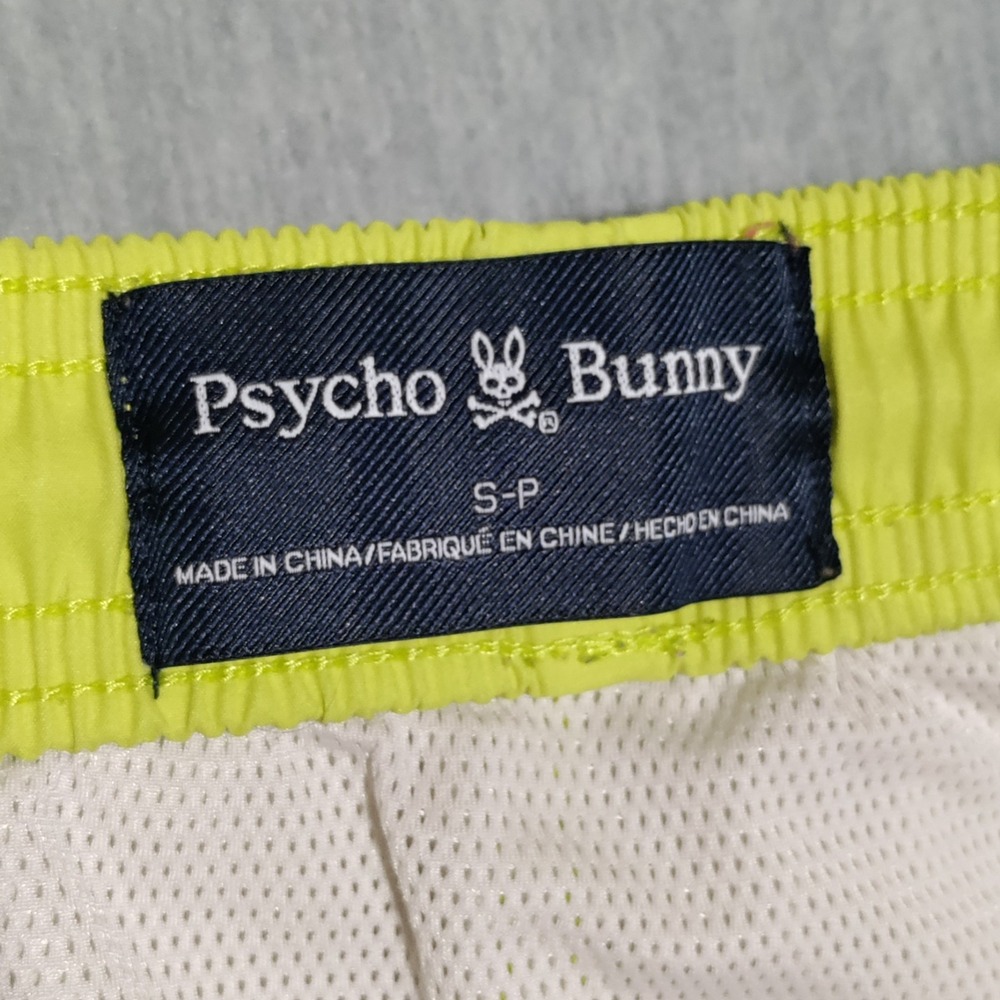 Psycho Bunny Mens Malta Hydrochromic Swim Trunk Size Small Wild Lime Brief Liner - Picture 9 of 15